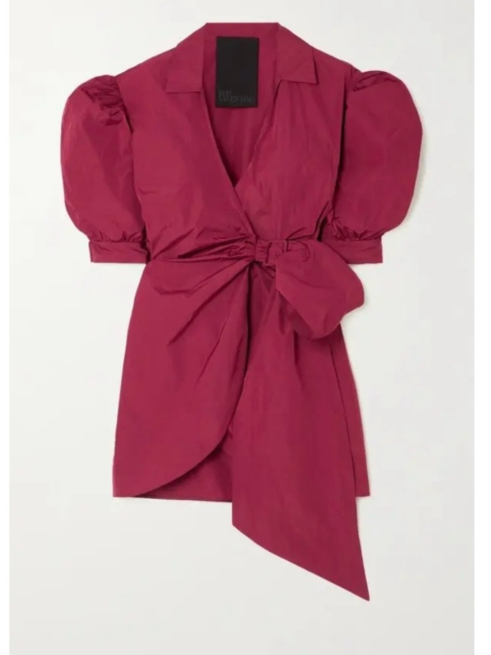 Red Valentino -Sleeve Wrap Mini Dress in Berry